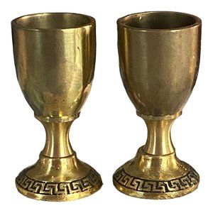 VTG Brass 2” Travel Candlesticks In Israel Miniature Candle Holders W/ Box